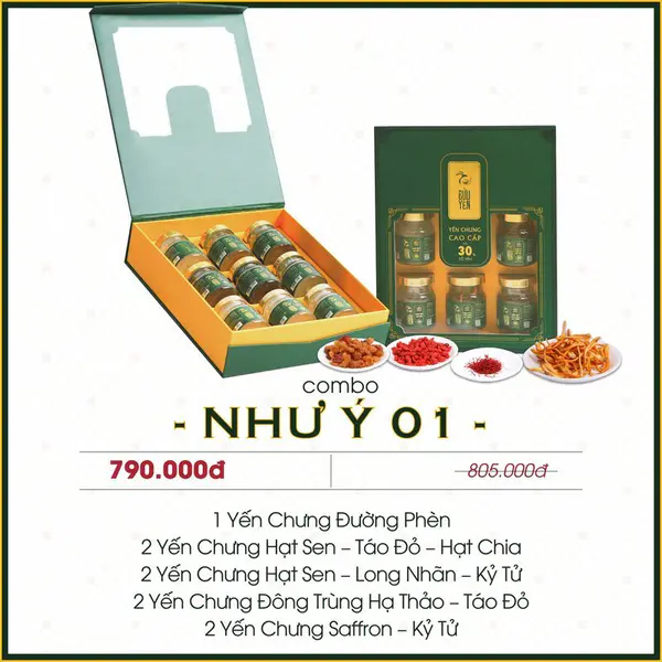 Hộp Quà Yến Chưng Như Ý 01 Tặng 1hộp đường phèn