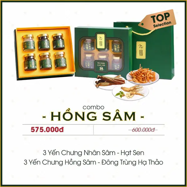 Hộp Quà Yến Chưng Hồng Sâm