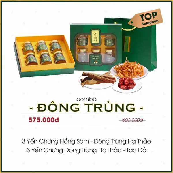 Hộp Quà Yến Chưng Đông Trùng