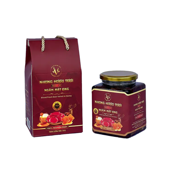 Nhung Hươu Tươi Thái Lát Ngâm Mật Ong 750g