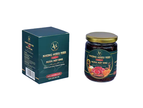 Nhung Hươu Tươi Thái Lát Ngâm Mật Ong 350g
