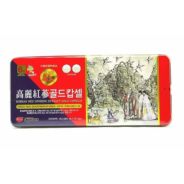 Viên Hồng Sâm Nhung Hươu Linh Chi KGS Korean Red Ginseng Extract Gold Capsule 120 Viên